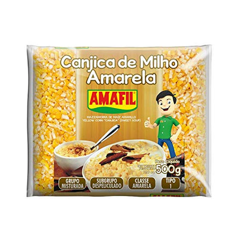Amafil Canjica Amarela 500g | Yellow Canjica Brazilian 1 Lb. | Canjica | Amafil