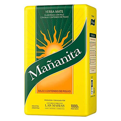 Mananita Yerba Mate 2.2 lb/1kg Low Powder Content/Bajo Contenido de Polvo