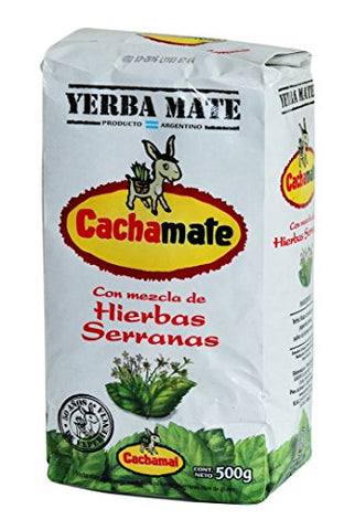 YERBA MATE CACHAMATE SERRANAS HERBAL BLEND - HIERBAS SERRANAS - 500 GR/1.1 LB (10 PACK)