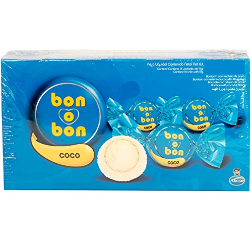 Arcor Bon O Bon Bonbons Coconut with Coconut Cream Filling and Wafer 450 Grs.