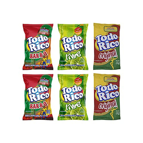 SUPER RICAS Super ricas flavored potato chips, plantain chips. Assorted styles. (Todo Rico pack, 6 units)
