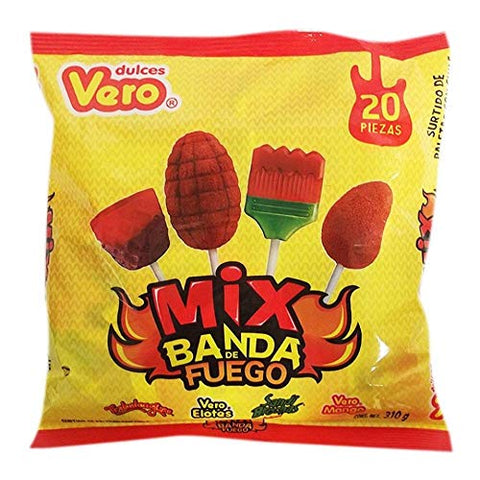 Vero spicy lollipops Mix Banda Fuego (20 pieces bag)