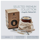 BALIBETOV Premium Yerba Mate Gourd (Mate Cup) - Uruguayan Mate - Leather Wrapped - Includes Stainless Steel Bombilla and Cleaning Brush. (Camionero Burgundy)