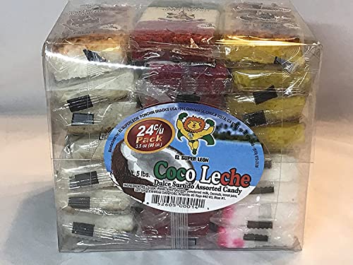 El Super Leon, Coco Leche Candy - Assorted, 3.5 Oz, 1 Count (Pack of 24) - Sugar Candy