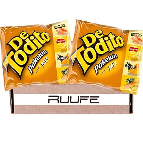 Detodito Colombiano Mix (12 pack) Each pack comes with Doritos, Cheese tris (Cheese sticks) crispy potato chips & bacon chips snacks for Snack lovers Colombian snack mecato colombiano Colombian food Colombian Candy.