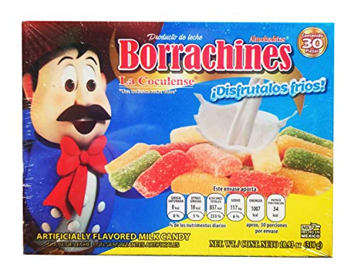 LA COCULENSE Borrachines Almohaditas de leche 30 Piezas 310 gr. | Artificially Flavored Milk Candy 10.93 oz.
