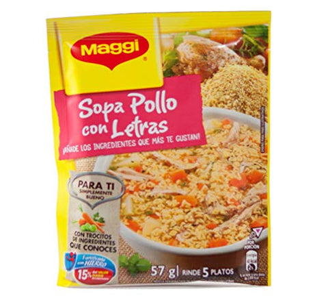 Maggi Sopa de Pollo con Letras (12 Pack)