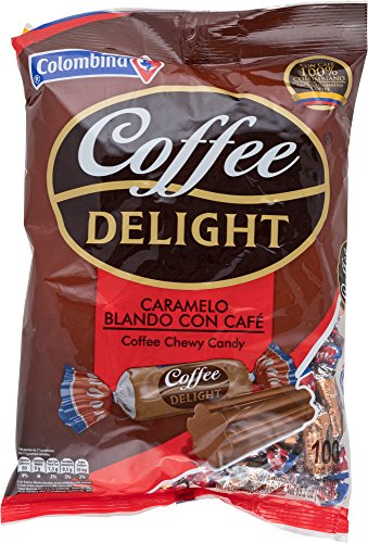 Colombina Coffee Delight - Coffee Chewy Candy - Made with 100% Real Colombian Coffee - Candy Bulk Bag (100 individually wrapped candy/Bag)