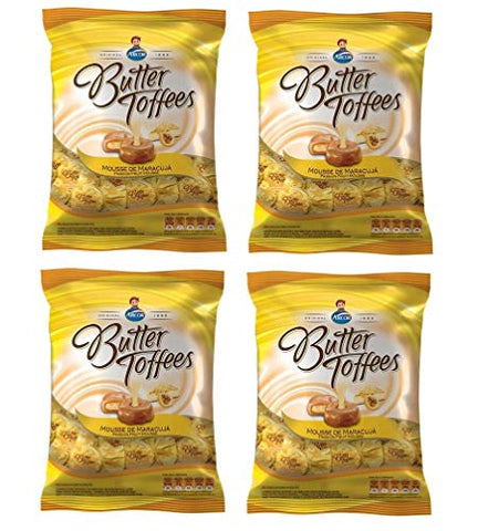 ARCOR Bala Butter Toffees Mousse Maracuja 600 grs. - 4 Pack / Passion Fruit Mousse Candy 1.5 lb. - 4 Pack.