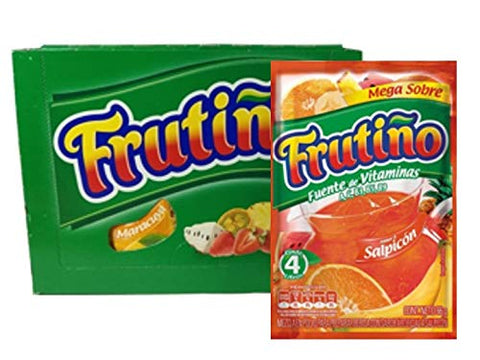 FRUTIÑO Fruit Punch Powdered Drink Mix (Box of 20 Pouches, Makes 2lt/Pouch) - Refresco Instantáneo SALPICON - Imported from Colombia.