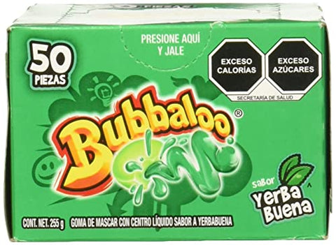 Bubbaloo Yerbabuena. Pepermint Bubbaloo Mexican Chewing Gum - 1 Pack 50 pcs.
