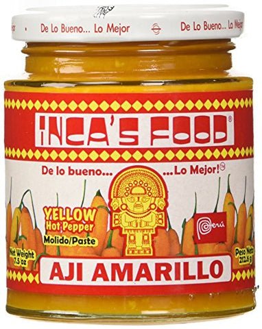 Inca's Food Aji Amarillo Paste - Hot Yellow Pepper Paste, 7.5 Oz Jar - Product of Peru