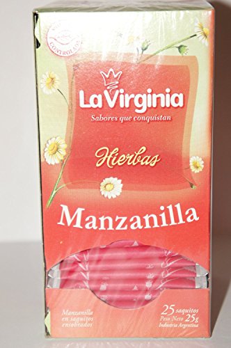 La Virginia Hierbas Manzanilla / Chamomile Tea 25 Tea Bags 2 Pack