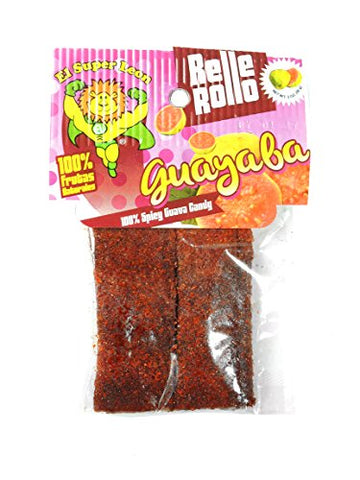 EL SUPER LEON RELLE ROLLO GUAYABA 100% SPICY GUAVA CANDY 2 OZ / 12 CT