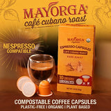 Mayorga Dark Roast Espresso Pods, 10CT Café Cubano - w/ Nespresso Original Brewers - Organic, Specialty Grade 100% Arabica Coffee Beans - Non-GMO, Direct Trade
