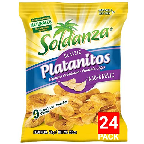 Soldanza Garlic Plantain Chips, 2.5 Ounce (Pack of 24)