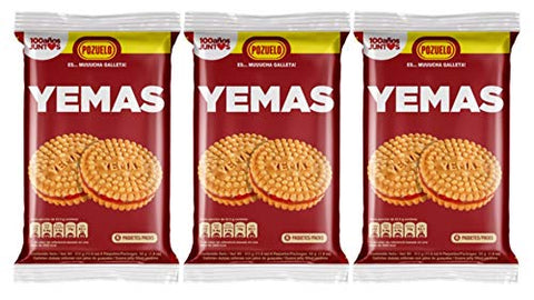 Pozuelo Yemas Cookies | Guava Jelly Filled | Delicious On-The-Go Treat | 11 Oz (Pack of 3)