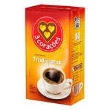 3 Coracoes Traditional Brazilian Ground Coffee - 500 grams - Vacuum Sealed Pack of 2 - Fine Ground Coffee Medium Roast - Naturally Processed for Unique Flavor, Aroma, and Full Body Texture