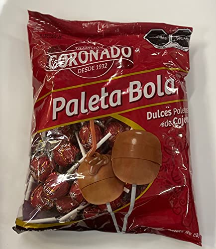 Coronado Cajeta Lollipops Limited edition (40 Pieces in bag) made with goat milk caramel super tasty mexican candy snacks con leche de cabra real