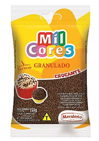 MIL CORES Confeitos Granulados - Confectionery Sprinkles - Gluten Free. (Chocolate Crocante Granulado - Ideal para Fornear, 150 gr.)