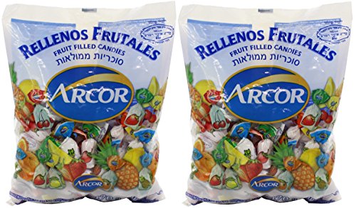 Arcor Assorted Fruit Flavored Kosher Candy with Chewy Centers, Pack of 2