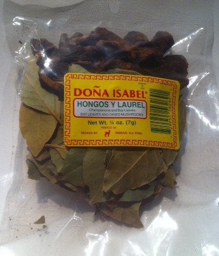 Doña Isabel Hongos Y Laurel - Baby Leaves and Dried Mushrooms (Single Bag 1/4oz) Product of Peru