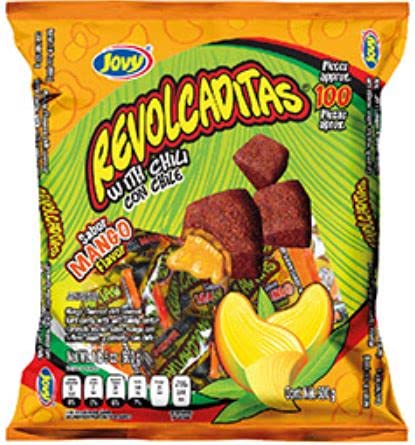 Jovy Revolcaditas Mango Flavor with Chili | Mexican Candy | 100 piece Bag