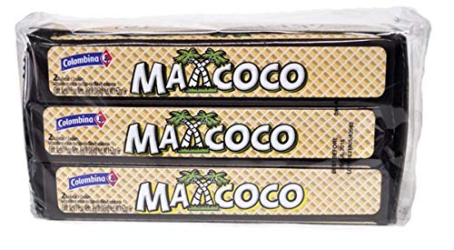 MAXCOCO 6 Galletas Wafer con Crema de Coco 276 grs. / 6 Wafer Filled with Coconut Cream 9.17 oz.