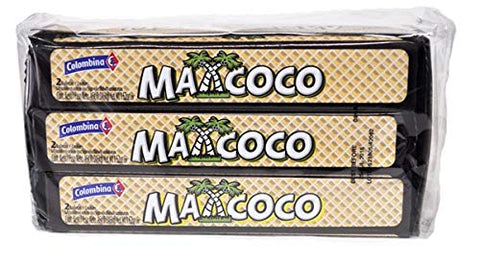 MAXCOCO 6 Galletas Wafer con Crema de Coco 276 grs. / 6 Wafer Filled with Coconut Cream 9.17 oz.