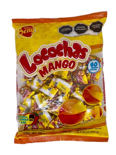 Beny Locochas Mango Flavored Hard Candy with chili center 1lb .98oz bag