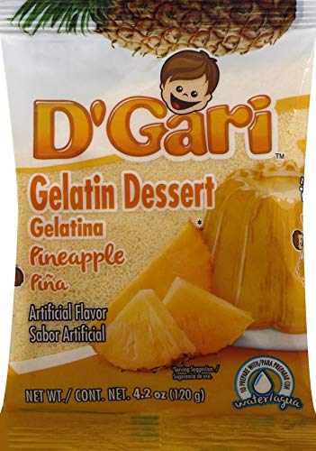 D GARI Pineapple Gelatin Mix Regular Sugar Level Plastic Bag, 0735257013161, 4.2 Ounce