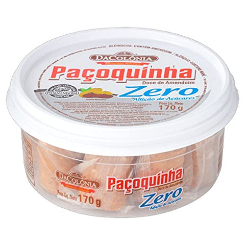 DaColonia - Pacoca Doce De Amendoim Rolha (Zero Acucar) 170g - Ground Peanut Candy (Sugar Free) 6.0oz