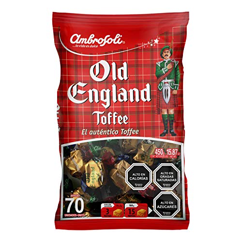 Old England Toffee Candy Ambrosoli Authentic Chilean Candies. Assorted Almond, Coco, Butterscotch. Bags 130, 450 and 1000 grms (1000)