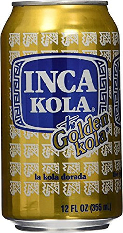 Inca Kola Golden Carbonated Beverage Soda - la kola dorada - 12 oz cans - 12pk
