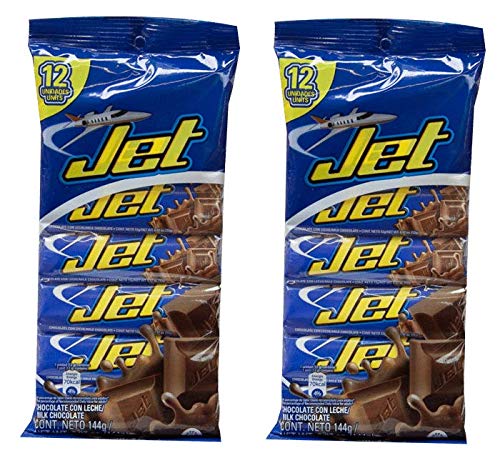 JET Milk Chocolate 12 Units. 144 grs. / 4.2 oz. - 2 Pack.