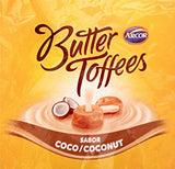 ARCOR Bala Butter Toffees Sabor Coco/Coconut 600 gr.- Product of Brasil.