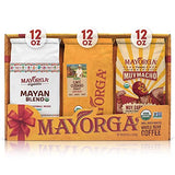 Mayorga Coffee Sampler Gift Pack-3 12oz bags, Cafe Cubano Roast, Mayan Blend, Muy Macho, USDA Certified Organic, 100% Whole Arabica Beans, Non-GMO