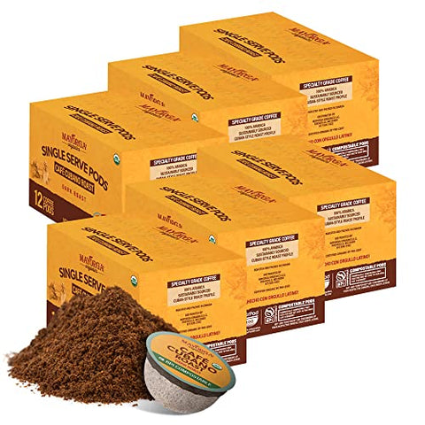 Mayorga Dark Roast K-Cup Coffee Pods, 72CT - Café Cubano Coffee Pods For K Cups & Keurig 2.0 - Organic, Specialty Grade 100% Arabica Coffee Beans - Non-GMO, Direct Trade