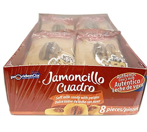 Jamoncillo cuadrado soft milk candy with pecanz 8 PC 1lb4.3oz