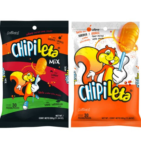 Chipileta Orange / orange flavor hard candy with chili powder / mexican candies / all mexican sweets