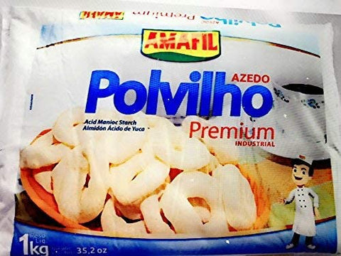 Amafil Sour Manioc Starch Premium 35.2 oz | Polvilho Azedo Premium 1kg, 4 pack - 2.2 Pound