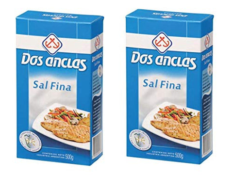 DOS ANCLAS Sal Fina 500 grs. - 2 Pack. / Salt 17.6 oz. - 2 Pack.