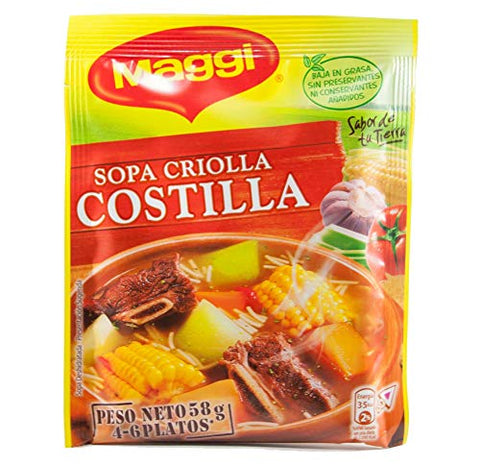 Maggi Sopa Criolla con Costilla Latin Soup with Rib (12 Pack)