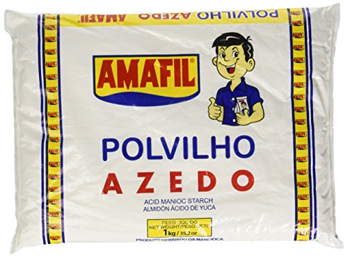 Sour Manioc Starch Amafil- 35.2 oz | Polvilho Azedo Amafil - 1 kg, Pack of 2