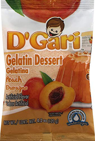 D GARI Gelatin Mix Regular Sugar Level Plastic Bag, 735257013081, Peach, 4.2 Ounce