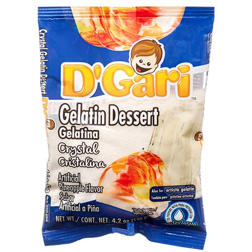 D GARI Pineapple Gelatin Mix Regular Sugar Level Plastic Bag, 0735257013261, 4.2 Ounce