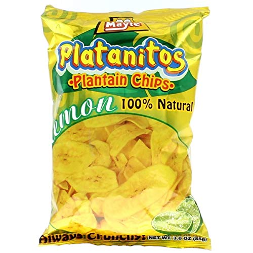 MAYTE Platanitos Limon 85 gr. - 10 Pack / Plantains Chips Lemon 3 oz. - 10 Pack.