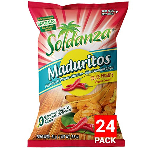 Soldanza Pepper Sweet Plantain Chips, 2.5 Ounce (Pack of 24)