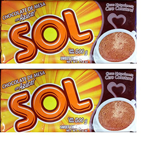 Sol Chocolate Dulce 500 gr. - 2 Pack / Sweet Chocolate 17.6 oz. - 2 Pack
