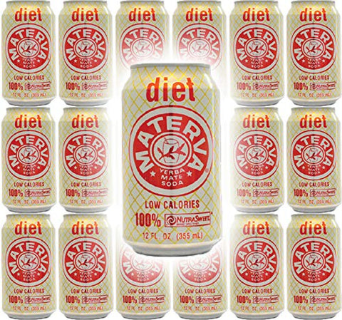Materva Diet Soda, 12oz Can (Pack of 18, Total of 216 Fl Oz)